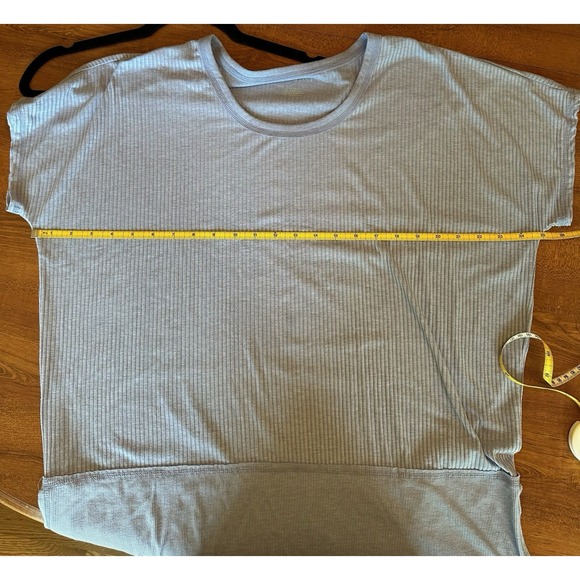 American Eagle Blue Oversized‎ Ribbed Hi-Low Tunic Tee Size Medium - Picture 10 of 11